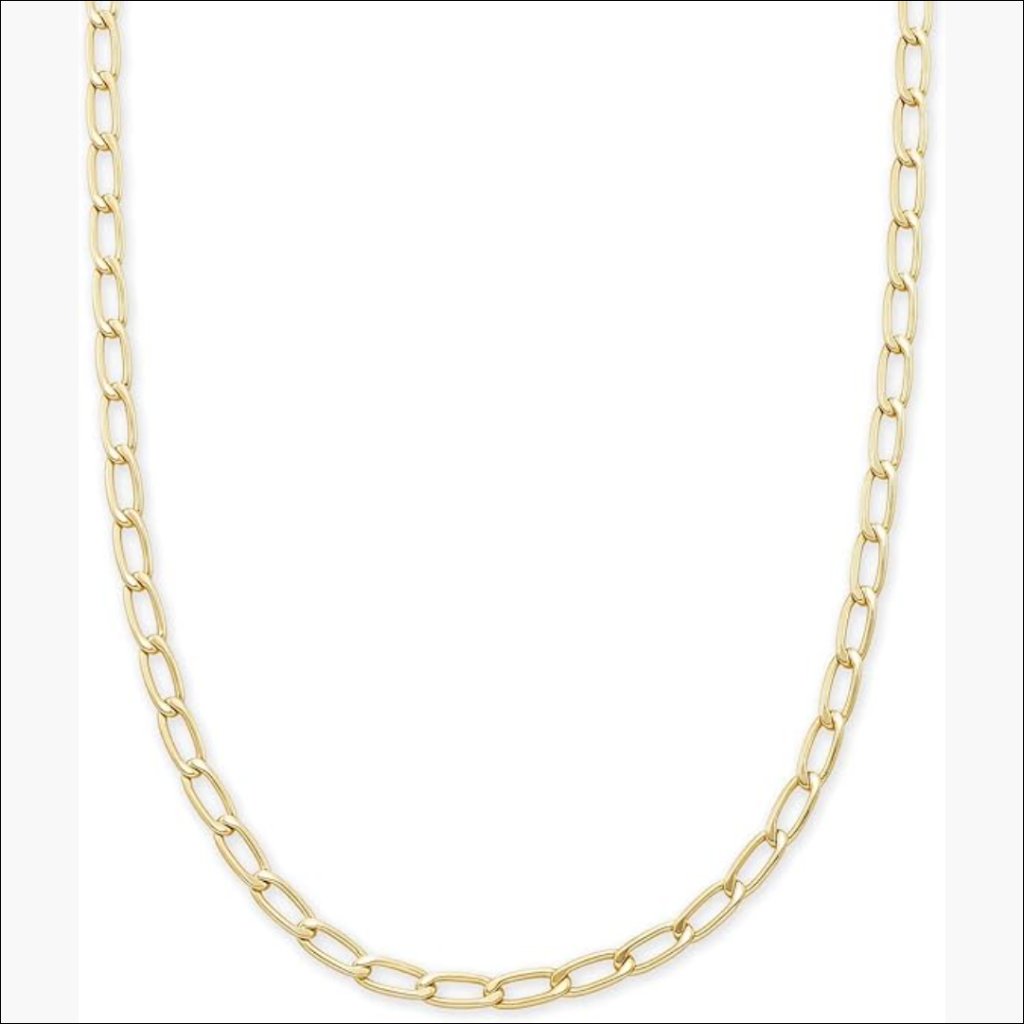 Gold-Plated Brass Cable Chain Necklace With Lobster Clasp